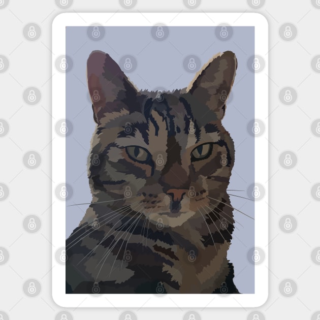 Gorgeous George the Tabby Cat Sticker by NattyDesigns